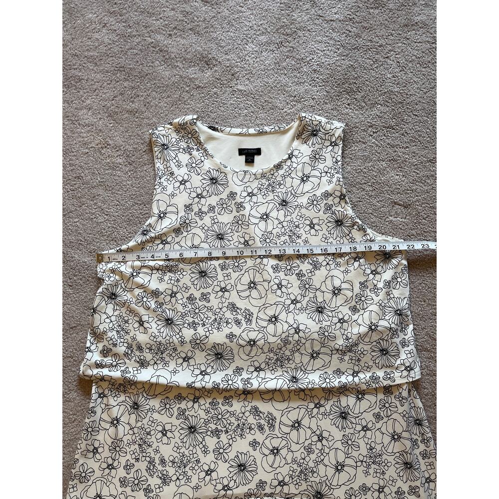 J.Jill Wearever Layered Tiered Sleeveless Dress Size XLP Cream Floral Stretch - Picture 7 of 8